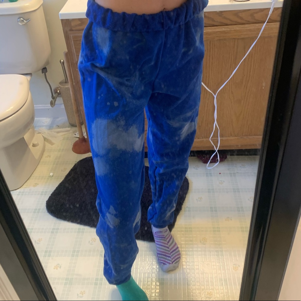#1 blue bleach tie dye sweatpants/joggers!